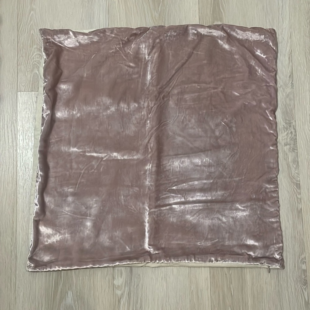 West Elm pink large Velvet Linen Pillowcase